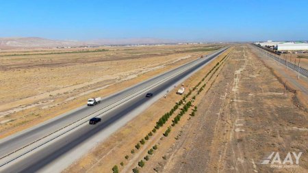 Bakı-Quba-Rusiya Federasiyası ilə dövlət sərhədi yolunda yaşıllıqlara aqrotexniki qulluq göstərilib VİDEO/FOTO