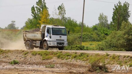 Zərdab rayonunda 4 yaşayış məntəqəsini birləşdirən yol yenidən qurulur VİDEO/FOTO