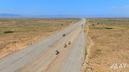 Ağdam-Füzuli avtomobil yolunun inşası sürətlə davam edir VİDEO/FOTO
