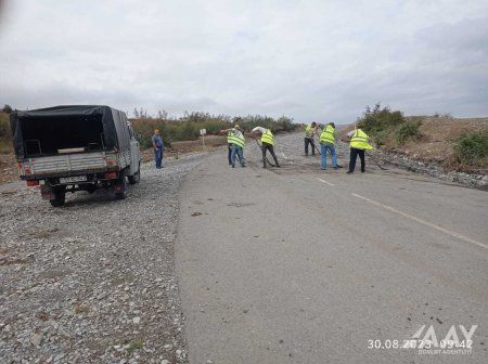 Sel suları Şəkidə yol infrastrukturuna və yol qurğularına ziyan vurub MƏLUMAT