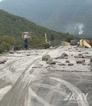 Sel suları Şəkidə yol infrastrukturuna ziyan vurub