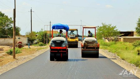 Neftçalada 42 km uzunluğunda avtomobil yolları yenidən qurulur  VİDEO/FOTO