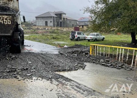 Zaqatalada sel sularının ziyan vurduğu körpüdə hərəkət bərpa olunub FOTO