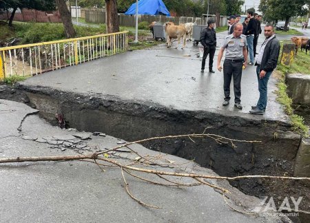 Zaqatalada sel sularının ziyan vurduğu körpüdə hərəkət bərpa olunub FOTO