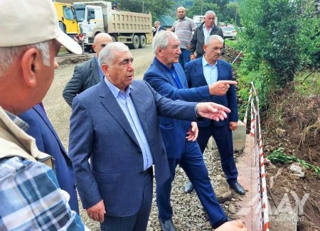 Saleh Məmmədov Astarada sel sularının zərər vurduğu yol və körpülərə baxış keçirib  FOTO