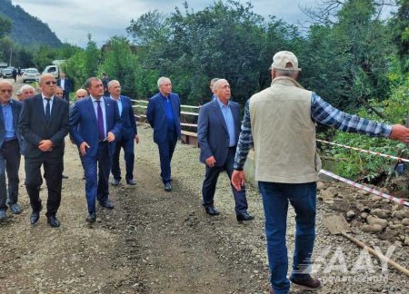 Saleh Məmmədov Astarada sel sularının zərər vurduğu yol və körpülərə baxış keçirib  FOTO