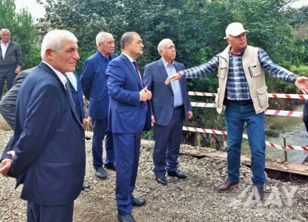 Saleh Məmmədov Astarada sel sularının zərər vurduğu yol və körpülərə baxış keçirib  FOTO