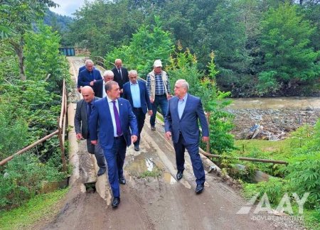 Saleh Məmmədov Astarada sel sularının zərər vurduğu yol və körpülərə baxış keçirib  FOTO