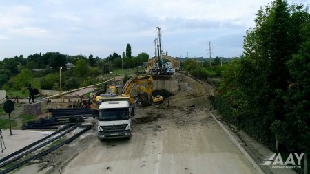 Qudyalçay üzərində yeni körpünün inşasına start verilib VİDEO/FOTO