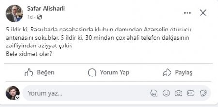 `Azercell` əhalinin narazılıqlarına fikir vermir: "ölkənin ən böyük mobil operatoru" kimi təqdim edən...
