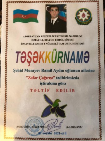 Vətən müharibəsinin şəhidi Ramil Musayev